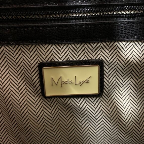 MODA LUXE Shimmery Black Flap Clutch Gold Tone Chain Strap Shoulder Bag - Picture 6 of 9